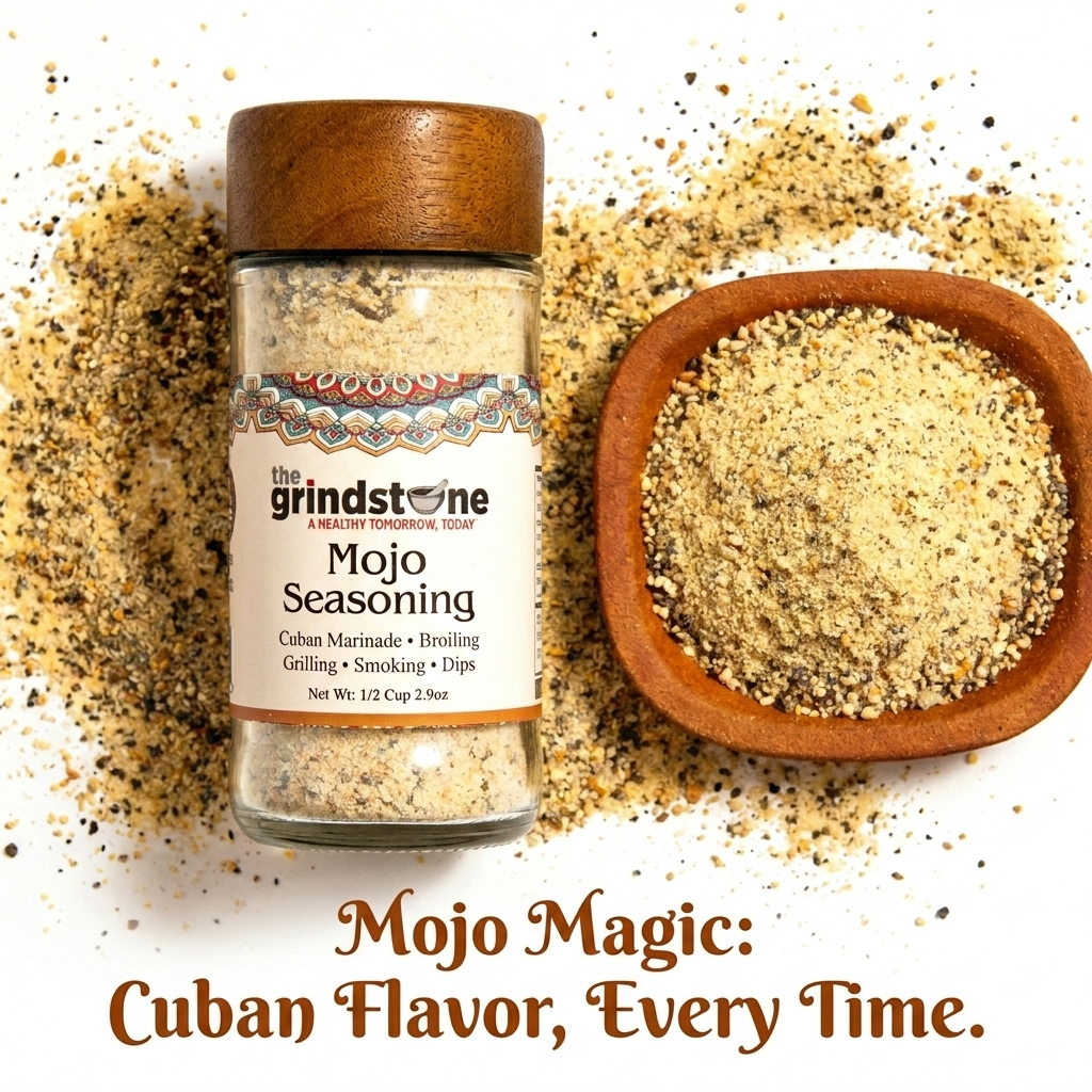 Mojo Seasoning Cuban style, Salt-Free, Perfect for Burger, Marinade, Sauce, Criollo, Hand Blended Rubs & Spices, 2.9 oz. Glass Bottle