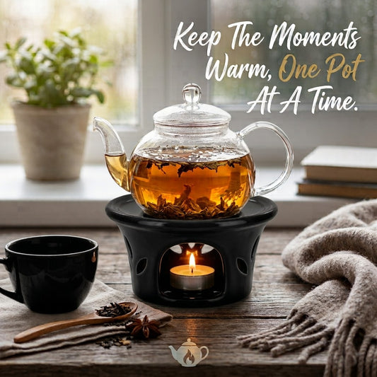 Teapot Warmer, Porcelain, Charcoal Black