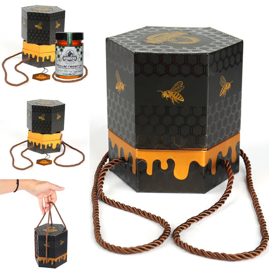Ellora Farms, Greek Raw Honey, Queens Nectar, Lemon & Orange Blossom, Gift of Honey POT, Dipper Included, 450g
