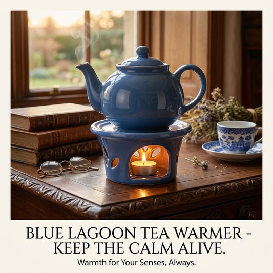 Teapot Warmer, Porcelain, Navy Blue