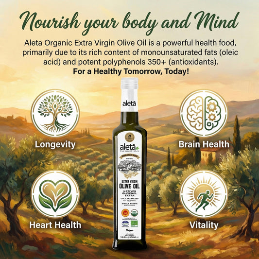 Aleta Organic & Single Estate PDO Extra Virgin Greek Olive Oil, Traceable, Kosher, Great Taste Award, 17 oz. (500ml) Bottle X 2