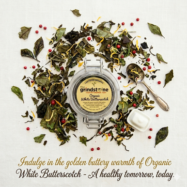 Organic White Butterscotch Tea, White Peony Tea, Dessert Tea Collection, 1 Oz Jar