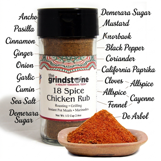 Combo Pack, Salt-Free, 18 Spice Chicken Rub & Blackened Seasoning, Vegetables, Chicken and Seafood, Cajun Cooking, Glass Bottle, Pack of 2