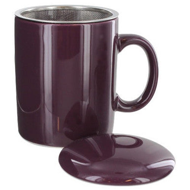 Infuser Tea Mug With Lid, 11 oz Purple