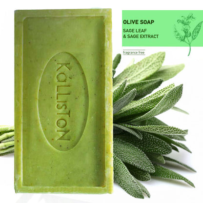 Sage Leaf & Sage Extract, Olive Soaps with Natural Herbs, Made in Greece, 7.05 oz