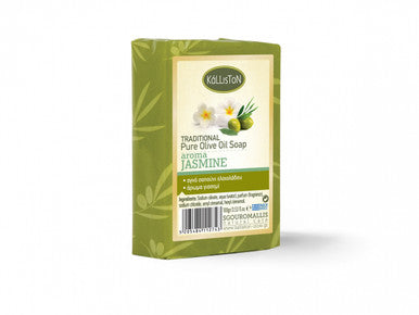 Traditional Olive Oil Soap Jasmine Aroma, All Natural, Jasmine Fragrance, Made in Ancient Crete, Greece, 3.50 oz.