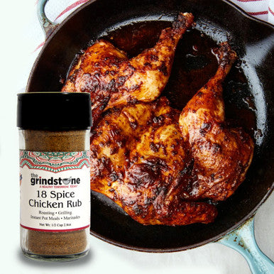 18 Spices Chicken Rub, Perfect for Grilling, Tandoor, Roast, Broil, Hand-blended Spice, Non GMO, No MSG, 3.50 oz. Glass Jar