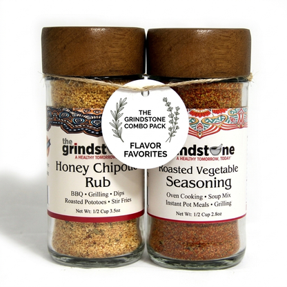 Combo Pack, Honey Chipotle Rub & Roasted Vegetable Seasoning, Perfect for Chicken, Pork, Vegetables, BBQ, Stir-Fries, Glass Bottle, Pack of 2