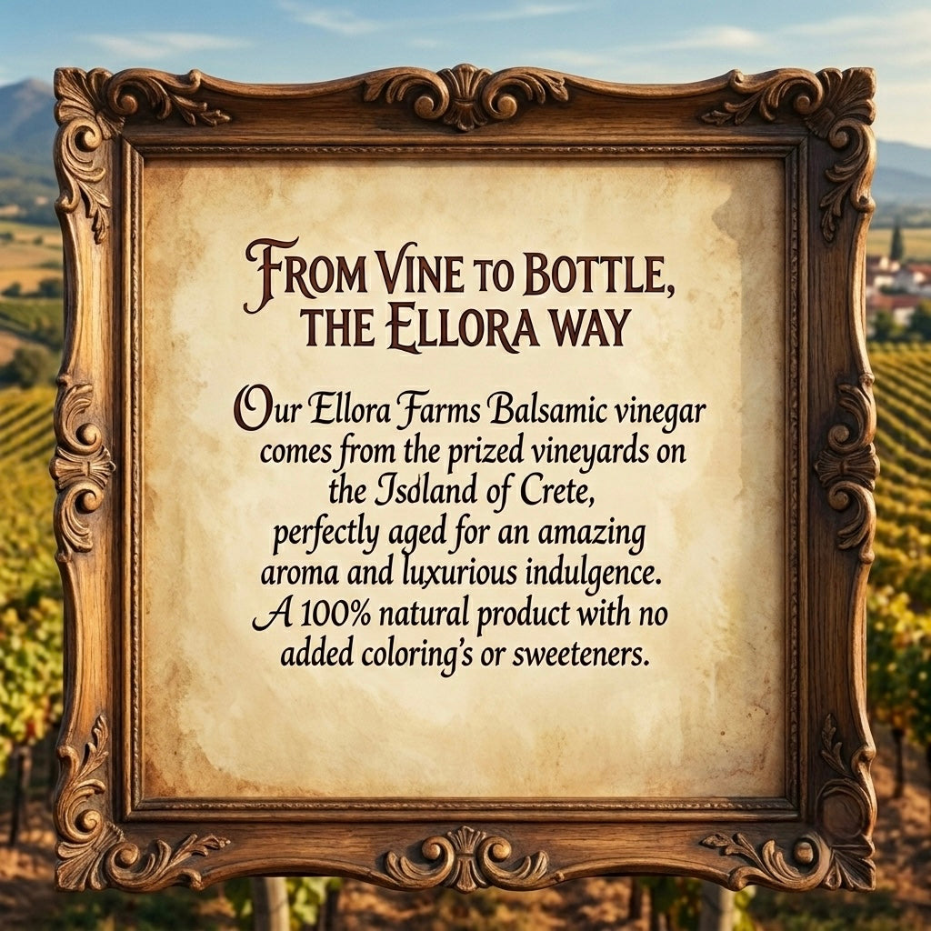 Ellora Farms, Greek Honey Infused Thick Balsamic Vinegar, Product of Crete, Greece, 8.5 oz