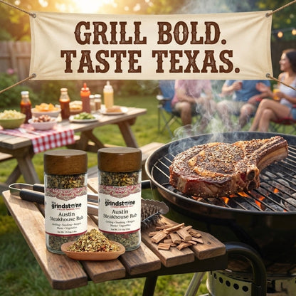 Combo Pack, Salt-Free Chophouse Burger and Austin Steakhouse Rub, Perfect for Burgers, Pasta, Pizza, Steaks, Grilled Meats, 1/2 cup Glass Bottle, Pack of 2