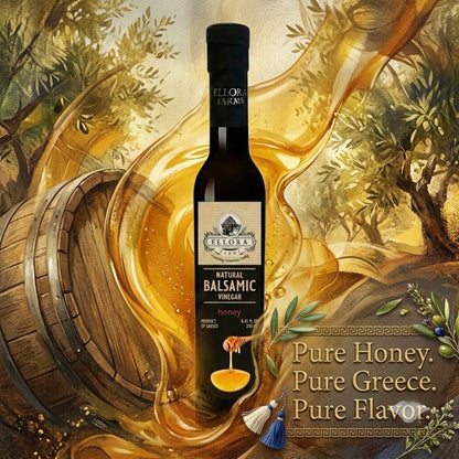 Ellora Farms, Greek Honey Infused Thick Balsamic Vinegar, Product of Crete, Greece, 8.5 oz