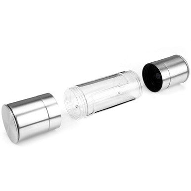 2 in 1 Salt and Pepper Grinder | Adjustable Ceramic Rotor| Salt Mill and Pepper Mill Shaker | Brushed Stainless Steel | Empty