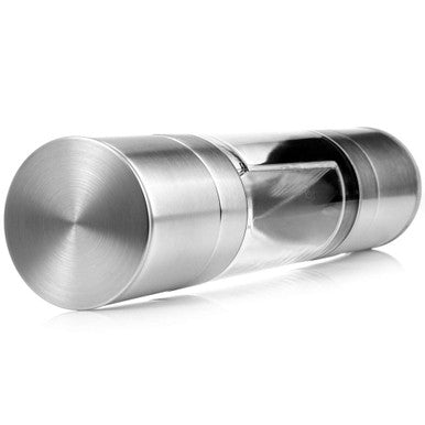 2 in 1 Salt and Pepper Grinder | Adjustable Ceramic Rotor| Salt Mill and Pepper Mill Shaker | Brushed Stainless Steel | Empty