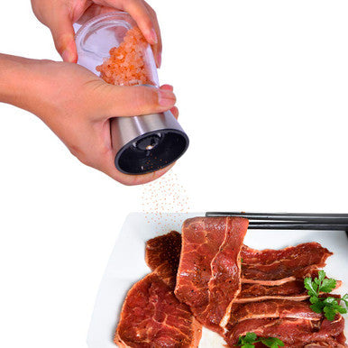 Premium Salt or Pepper Grinder, Adjustable and 100% Corrosion Resistant, Brushed Stainless Steel, 1PC (Empty)