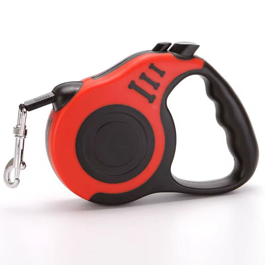 Pawspire Signature Retractable Leash, Smooth One-Touch Locking, Ergonomic Grip, 3M (10 feet) Heavy-Duty Nylon Strip, (Red)