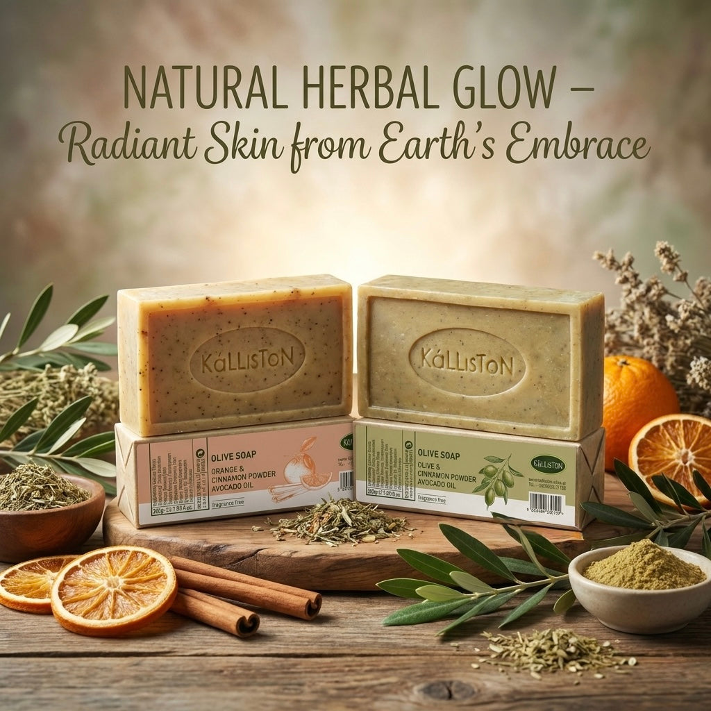 Orange & Cinnamon Powder, Olive Soaps with Natural Herbs, Fragrance Free, Made in Island of Crete, Greece, 7.05 oz