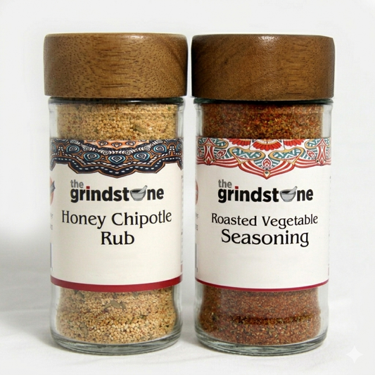 Combo Pack, Honey Chipotle Rub & Roasted Vegetable Seasoning, Perfect for Chicken, Pork, Vegetables, BBQ, Stir-Fries, Glass Bottle, Pack of 2