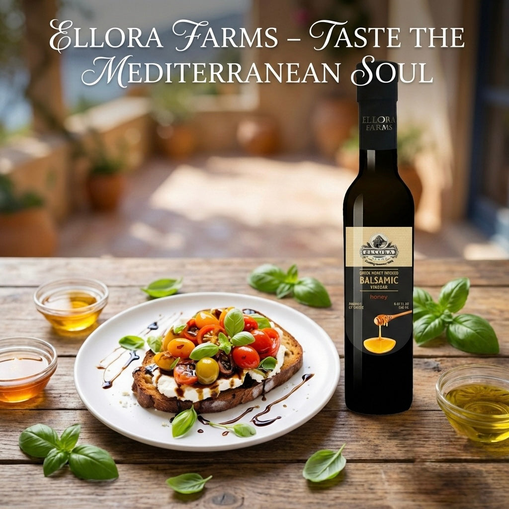 Ellora Farms, Greek Honey Infused Thick Balsamic Vinegar, Product of Crete, Greece, 8.5 oz