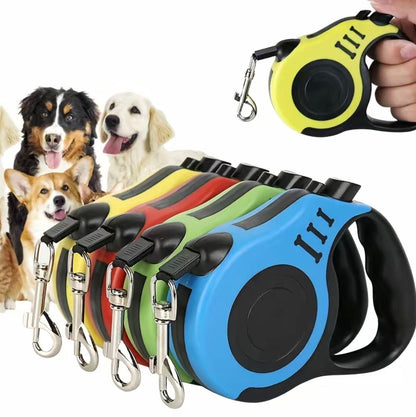 Pawspire Signature Retractable Leash, Smooth One-Touch Locking, Ergonomic Grip, 3M (10 feet) Heavy-Duty Nylon Strip, (Pink)