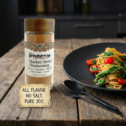 Market Street Seasoning, Salt-Free, Street-Food Inspired Spice Blend, Stir-Fry, Noodles, Seafood, Veggies & Grilling, 2.8 oz Glass Jar, Pack of 2