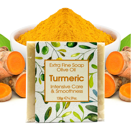 Olive & Turmeric Soap, Extra Fine Soap, Intensive Care, Made with Real Olive Oil, 125g Each Bar
