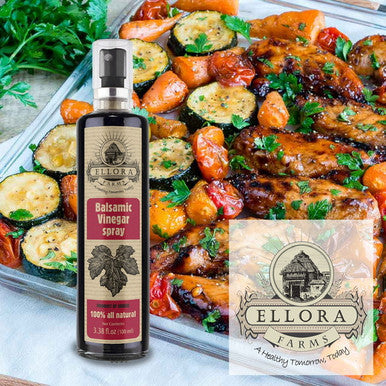 Ellora Farms, Balsamic Vinegar Spray Bottle, Clog Free, Single Origin, Harvested in Crete, Greece, 3.38 oz. Bottle, 2 Pack