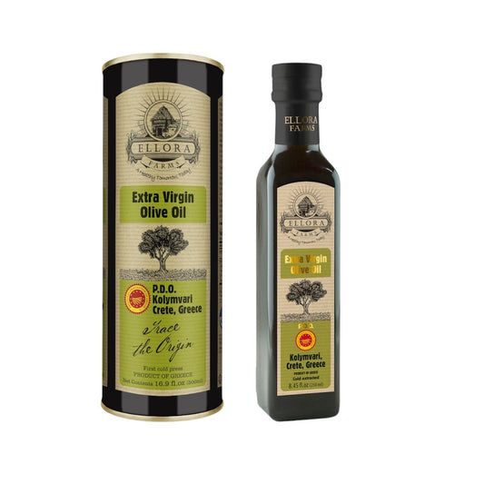 Ellora Farms PDO Single Estate Greek Extra Virgin Greek Olive Oil, 500 ml tin & 250 ml bottle Combo