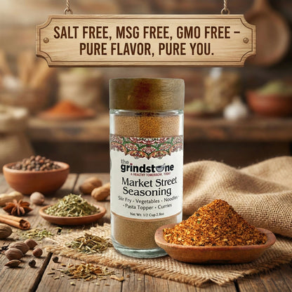 Market Street Seasoning, Salt-Free, Street-Food Inspired Spice Blend, Stir-Fry, Noodles, Seafood, Veggies & Grilling, 2.8 oz Glass Jar, Pack of 2