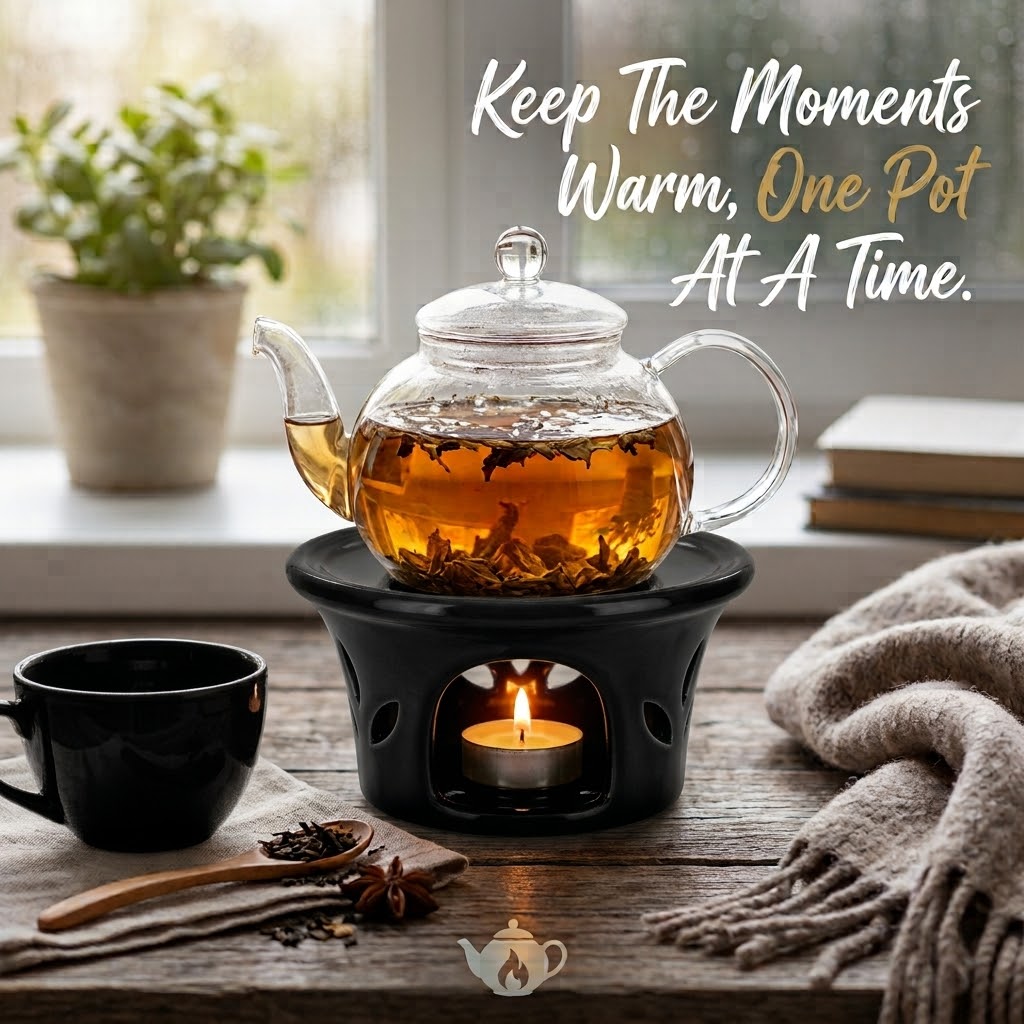 Teapot Warmer, Porcelain, Charcoal Black
