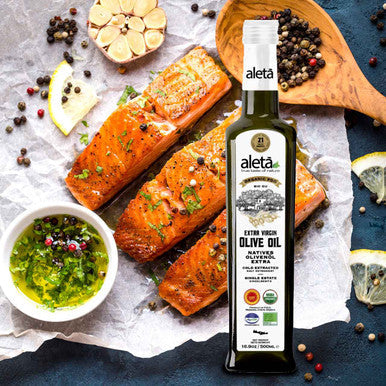 Aleta Organic & Single Estate PDO Extra Virgin Greek Olive Oil, Traceable, Kosher, Great Taste Award, 17 oz. (500ml) Bottle  X 2