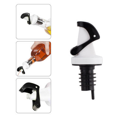 New Age Kitchen, Apollo Glass Cruet Set, Carry Rack and Magnetized Pourer, Oil & Vinegar Dispenser, 16 oz. Bottles