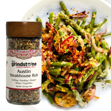Austin Steak Rub, Salt-Free dry rub for Steaks, Tacos, Hamburgers, Veggie Burgers, Stuffing, GMO & MSG Free, Glass Jar with sifter, 2.8 oz, Pack of 2