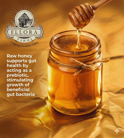 Ellora Farms, Greek Raw Honey, Queens Nectar, Lemon & Orange Blossom, Gift of Honey POT, Dipper Included, 450g