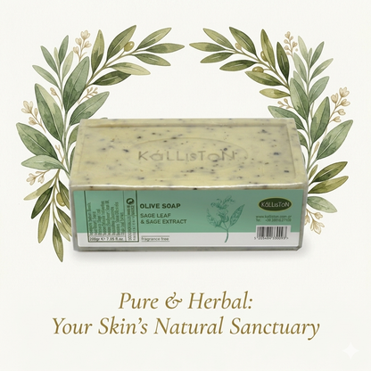 Sage Leaf & Sage Extract, Olive Soaps with Natural Herbs, Made in Greece, 7.05 oz