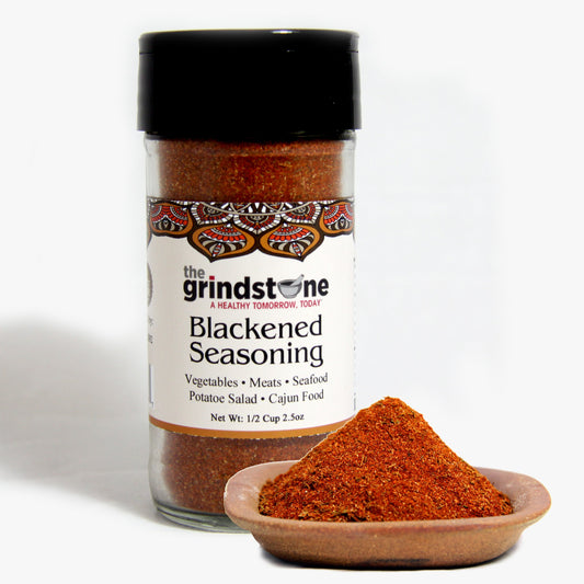 Blackened Seasoning, Perfect Spice blend for Fish & Seafood dishes, Potato Salad, Meats, Non-GMO & Non MSG, 2.50 oz. Glass Bottle with Sifter