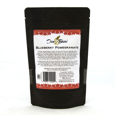 Blueberry Pomegranate Tea, Loose Leaf Black tea, Resealable Pouch, 3.5 oz.