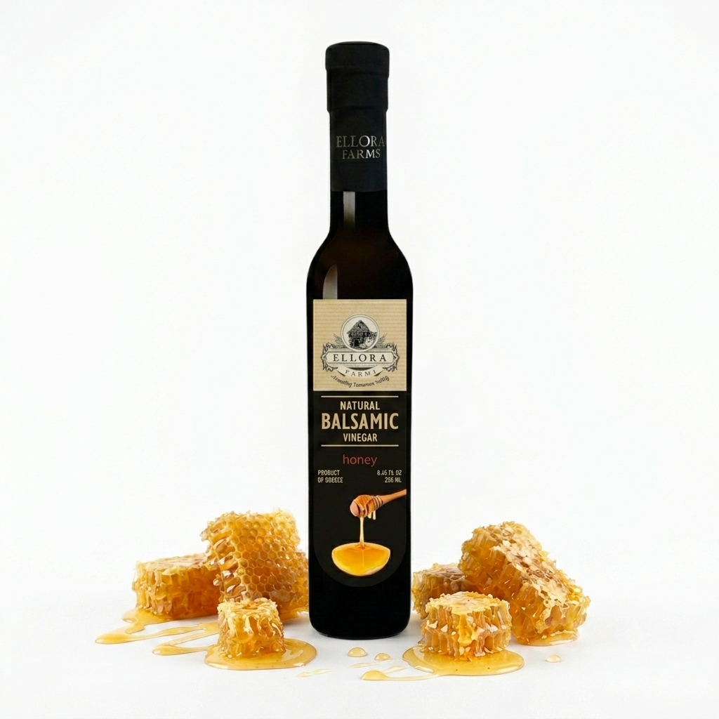 Ellora Farms, Greek Honey Infused Thick Balsamic Vinegar, Product of Crete, Greece, 8.5 oz