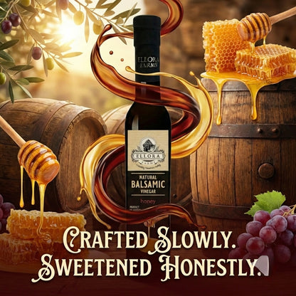 Ellora Farms, Greek Honey Infused Thick Balsamic Vinegar, Product of Crete, Greece, 8.5 oz