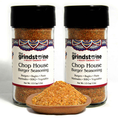 Chop House Burger Seasoning, Burgers, Bagels, Pasta, BBQ, Marinades, 3.2 oz. Glass Jar each, Non GMO & MSG Free Spice, Pack of 2