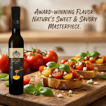Ellora Farms, Greek Honey Infused Thick Balsamic Vinegar, Product of Crete, Greece, 8.5 oz