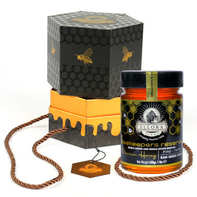 Ellora Farms, Single Estate PDO Greek Raw Honey, Beekeepers Reserve Gift of Honey POT, Pine & Thyme, 450g
