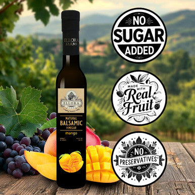 Ellora Farms, Mango Infused Thick Balsamic Vinegar, Product of Crete, Greece, 8.5 oz