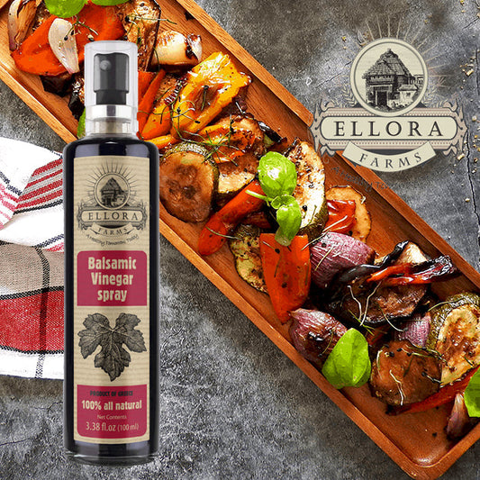 Ellora Farms, Balsamic Vinegar Spray Bottle, Clog Free, Single Origin, Harvested in Crete, Greece, 3.38 oz. Bottle, Single Pack
