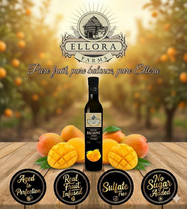 Ellora Farms, Mango Infused Thick Balsamic Vinegar, Product of Crete, Greece, 8.5 oz