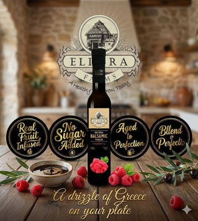 Ellora Farms, Raspberry Infused and Natural Plain Balsamic Vinegar, Combo Pack, Greece, 8.5 oz. Each
