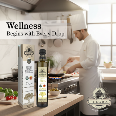 Ellora Farms, Certified Organic & Single Estate PDO Messara Greek Extra Virgin Olive Oil, High in Phenols, Gold Medal 2026, 17 OZ Bottle
