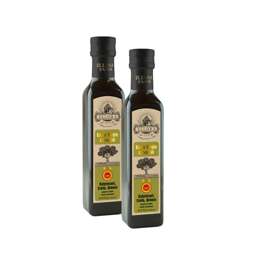Ellora Farms, Certified PDO Single Estate Extra Virgin Olive Oil, Kosher & Traceable, First Cold Press, 8.45 oz Bottles, Pack of 2