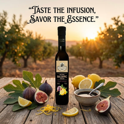 Ellora Farms, Lemon & Fig Infused Thick Balsamic Vinegar, Product of Crete, Greece, 8.5 oz