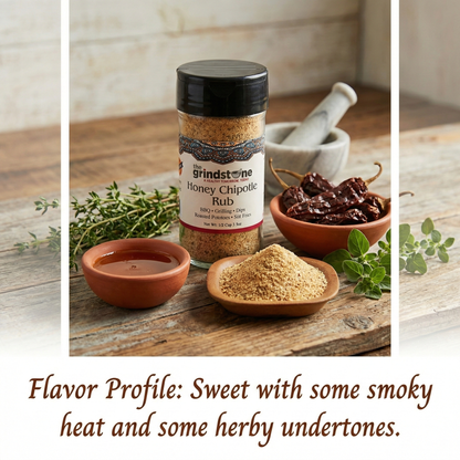 Honey Chipotle Rub, Sweet, Smoky, Herby Dry Rub for Chicken, Pork, and Roasted Vegetables, BBQ, 3.5 oz, Glass Jar with Sifter, Pack of 2