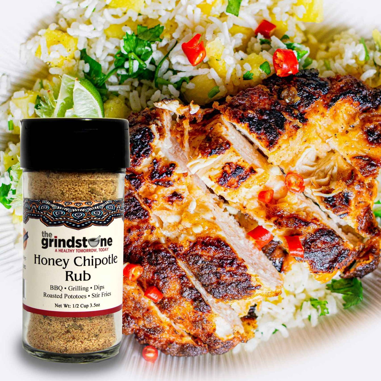 Combo Pack, Honey Chipotle Rub & Roasted Vegetable Seasoning, Perfect for Chicken, Pork, Vegetables, BBQ, Stir-Fries, Glass Bottle, Pack of 2